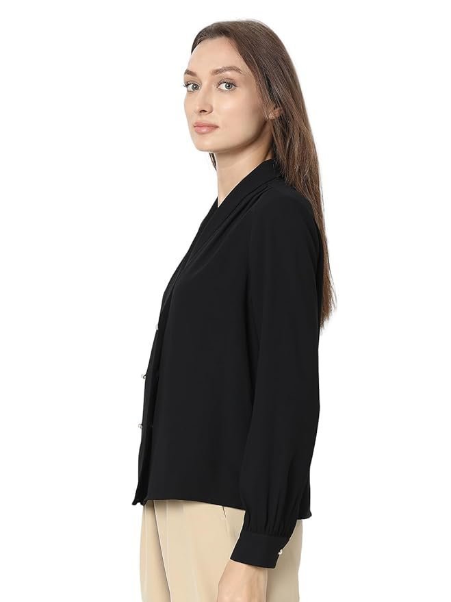 VMS Cuffed Sleeves Shirt Style Top - Image 6