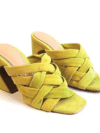 Heel Your Sole Wolly Lime Green Suede Leather Heels