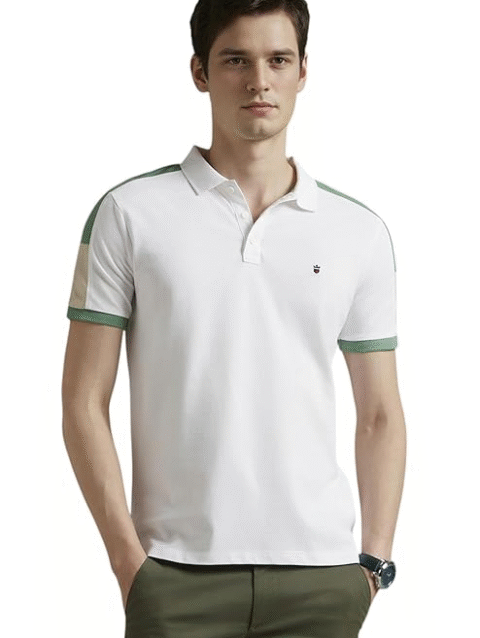 Louis Philippe Men's Cotton Slim Fit Polo T-Shirt with Fastness