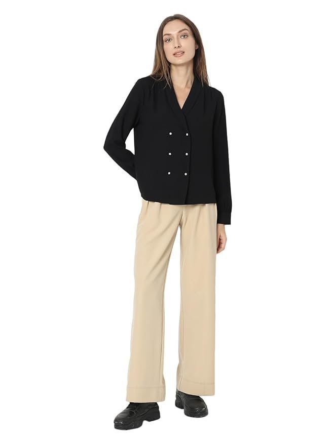 VMS Cuffed Sleeves Shirt Style Top - Image 4