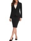 K Women's 2 Piece Suit Skirt Set Business Casual Long Sleeve Blazer and Pencil Skirt