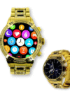 Drumstone 𝟏𝟓 𝐘𝐞𝐚𝐫𝐬 𝐆𝐮𝐚𝐫𝐚𝐧𝐭𝐞𝐞 Luxury Round Smartwatch Gen 15 with 1.55" AMOLED Display, Bluetooth Calling, Fitness Tracker, Music Control, Gold Strap, Stylish Watch for Men & Women
