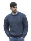 Aran Crafts Irish Soft Cable Knitted Crew Neck Sweater (100% Pure New Wool)
