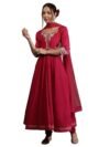 BIBA Women Bal Silk Chanderi Floral Anarkali Suit Set