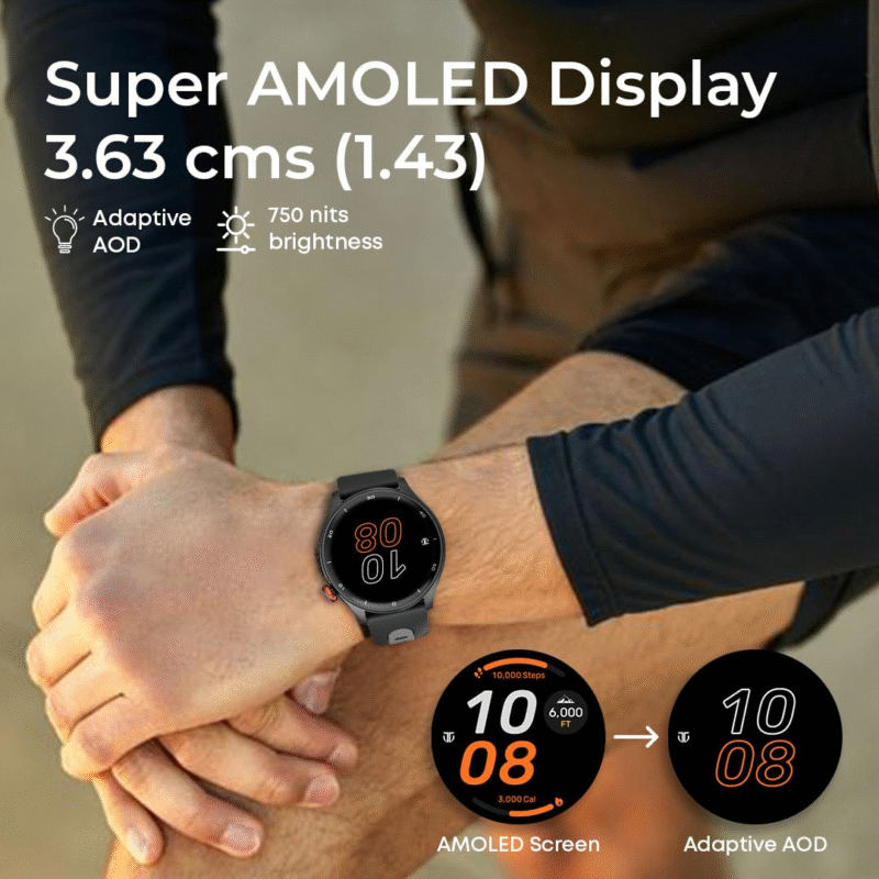 Titan Celestor 1.43" AMOLED Smart Watch with Built-in GPS, Advanced Health Intelligence, AI Voice Assistant, Aluminium Case, 100+ Sports Modes, Water Resistance – Smartwatch for Men & Women (Black) - Image 7