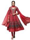 Women Cotton Anarkali Kurta Churidar Suit Set