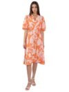 VERO MODA Women's Polyester Fit and Flare Midi Dress