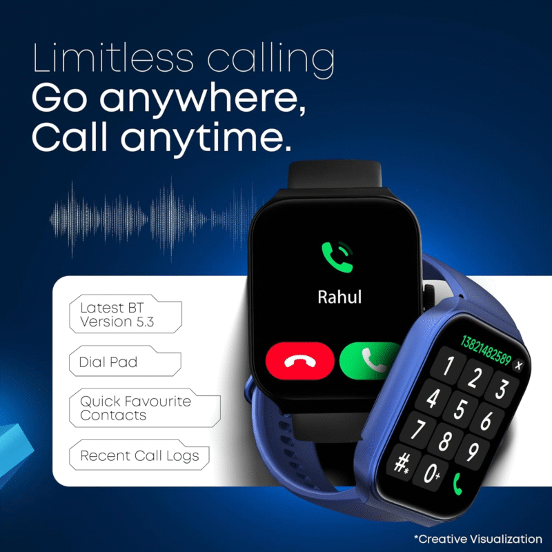 Fastrack Limitless FS1 Smart Watch|Biggest 1.95" Horizon Curve Display|SingleSync BT Calling v5.3|Built-in Alexa|Upto 5 Day Battery|ATS Chipset with Zero Lag|100+ Sports Modes|150+ Watchfaces,Black - Image 6