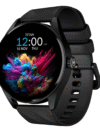 Titan Crest 1.43” AMOLED Smart Watch with BT Calling, AI Morning Briefs, Functional Crown, Health Tracking, Aluminium Body, 100+ Sports Modes, Smartwatch for Men and Women - Black Silicone Strap