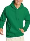 Hanes Men's Pullover EcoSmart Fleece Hooded Sweatshirt, Kelly Green, 2XL