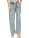 Regular Women's High Waist Full Length Cargo Loose Fit Jeans