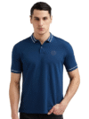 Peter England Men's Regular Fit Insignia Half Sleeve Polo T-Shirt | Cotton Rich | Premium Pique Weave