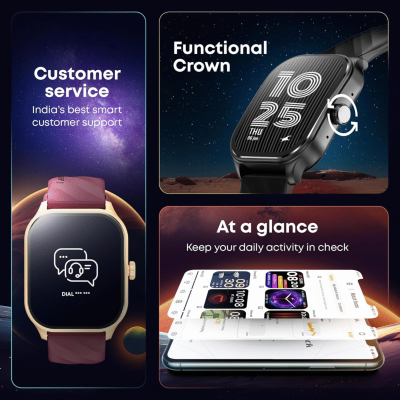 Fastrack Limitless FS2 Pro Smartwatch|1.96" Super AMOLED Arched Display with Functional Crown and Resolution of 410X502|Singlesync BT Calling|Nitrofast Charging|110+ Sports Modes|200+ Watchfaces,Wine - Image 5