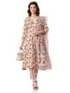Myx Women's Printed Anarkali Kurta Pant Set with Dupatta